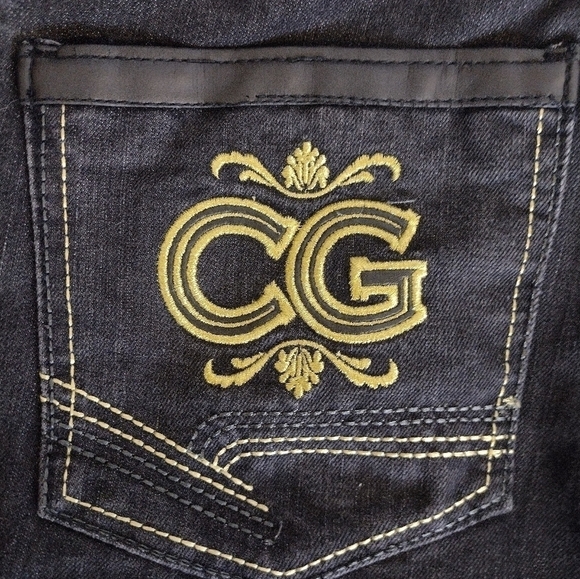 Vintage COOGI Men's Shorts Charcoal Denim w/ Gold Embroidery Size 42 - Picture 5 of 6